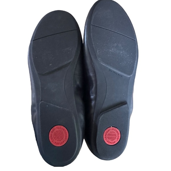 Fitflop Allegro Leather Ballerina Flats Black Size 10 - Picture 12 of 16